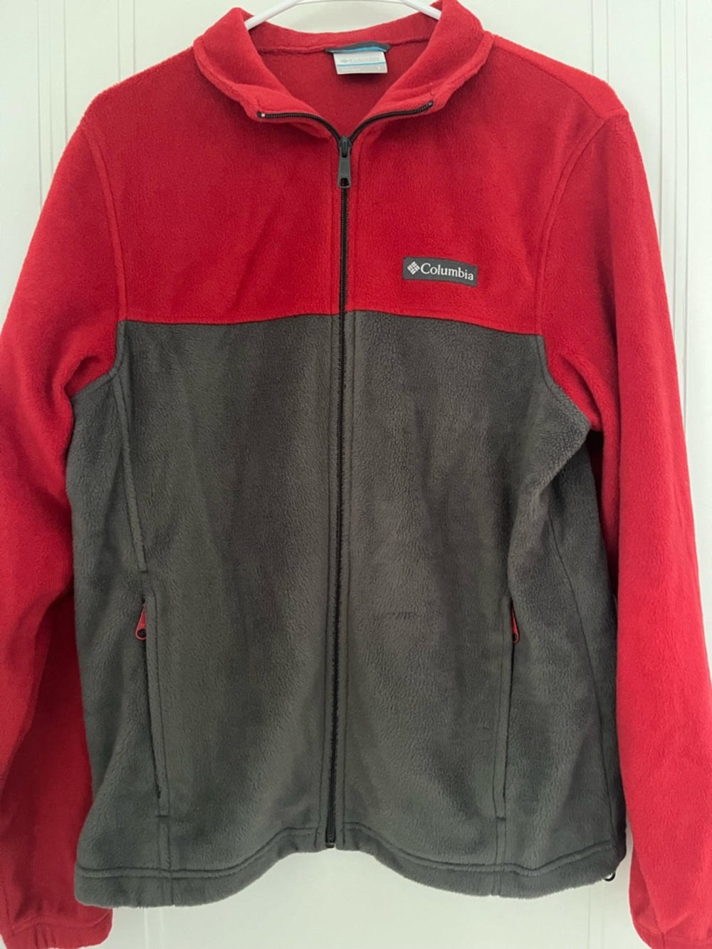 Columbia Red and Gray Lightweight Fleece Jacket